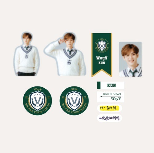 WayV 2021 BACK TO SCHOOL KIT - LUGGAGE STICKER + PHOTOCARD SET - kpoptown.ca