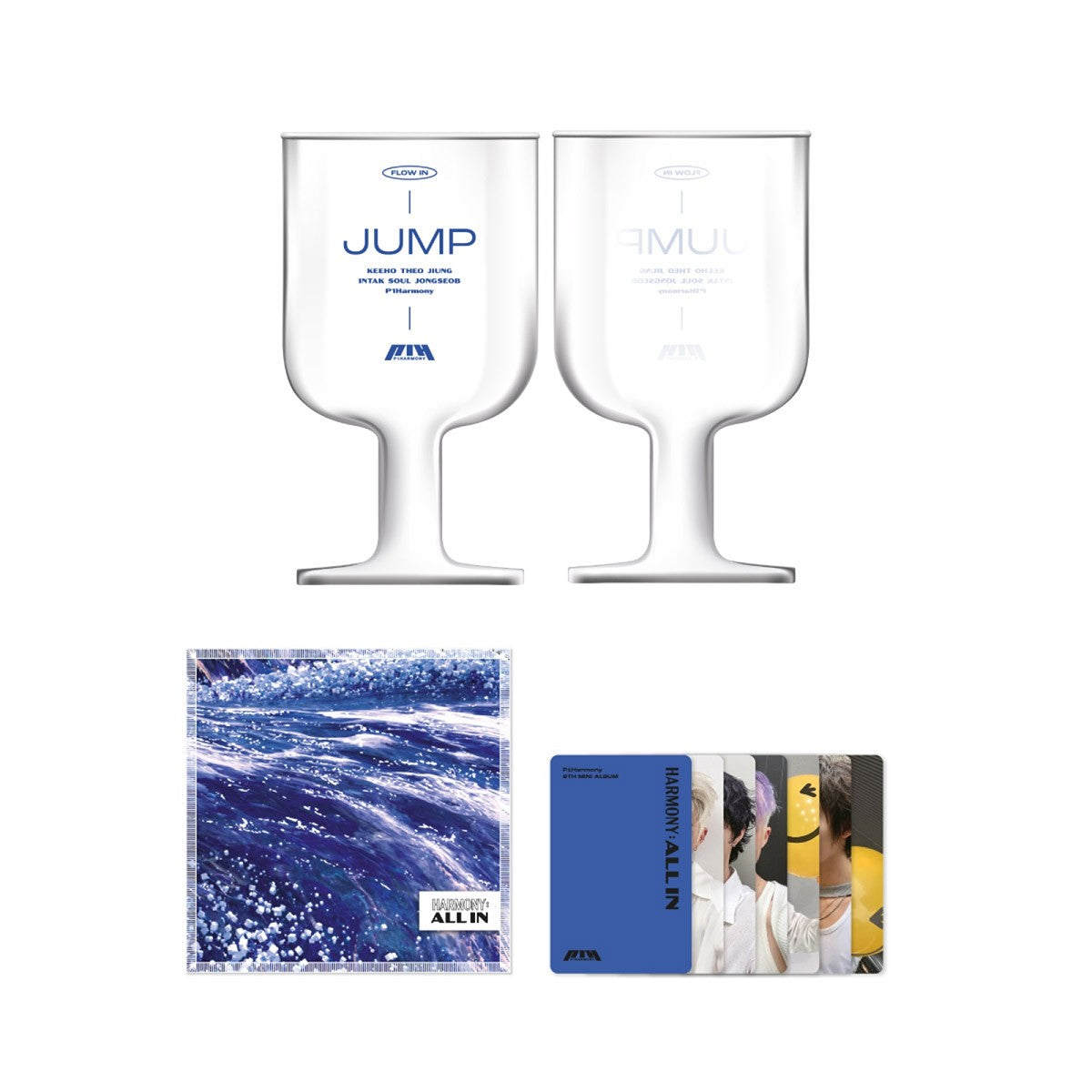 P1Harmony HARMONY : ALL IN Goods - GOBLET GLASS & COASTER SET - kpoptown.ca