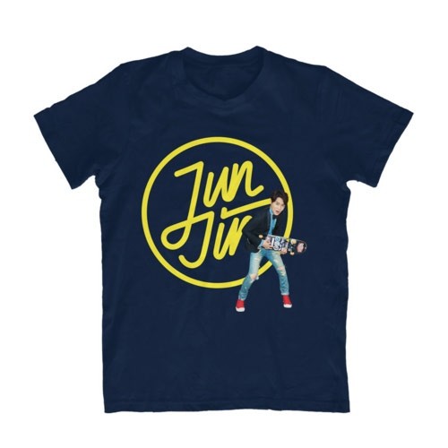 JUN JIN 2015 ASIA TOUR "REAL" In Seoul Official Goods : Logo Skateboard Navy T-shirt - kpoptown.ca