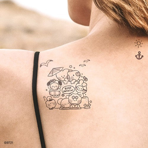 BT21 X Monopoly Collaboration - Tattoo Sticker [Summer Sky] - kpoptown.ca