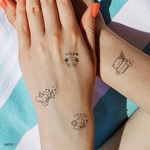 BT21 X Monopoly Collaboration - Tattoo Sticker [Summer Sky] - kpoptown.ca