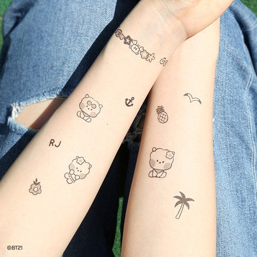 BT21 X Monopoly Collaboration - Tattoo Sticker [Summer Sky] - kpoptown.ca