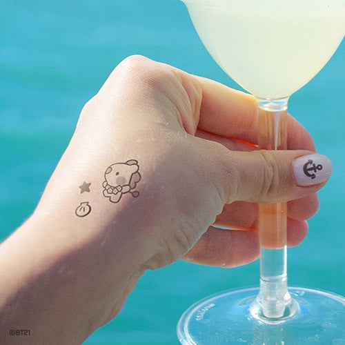 BT21 X Monopoly Collaboration - Tattoo Sticker [Summer Sky] - kpoptown.ca