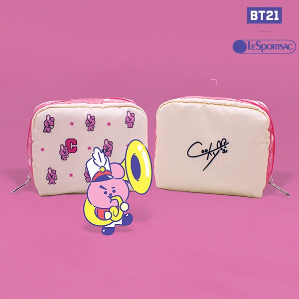 [BT21] BTS LESPORTSAC Collaboration - Square Cosmetic Pouch - kpoptown.ca