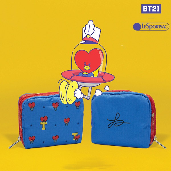 [BT21] BTS LESPORTSAC Collaboration - Square Cosmetic Pouch - kpoptown.ca