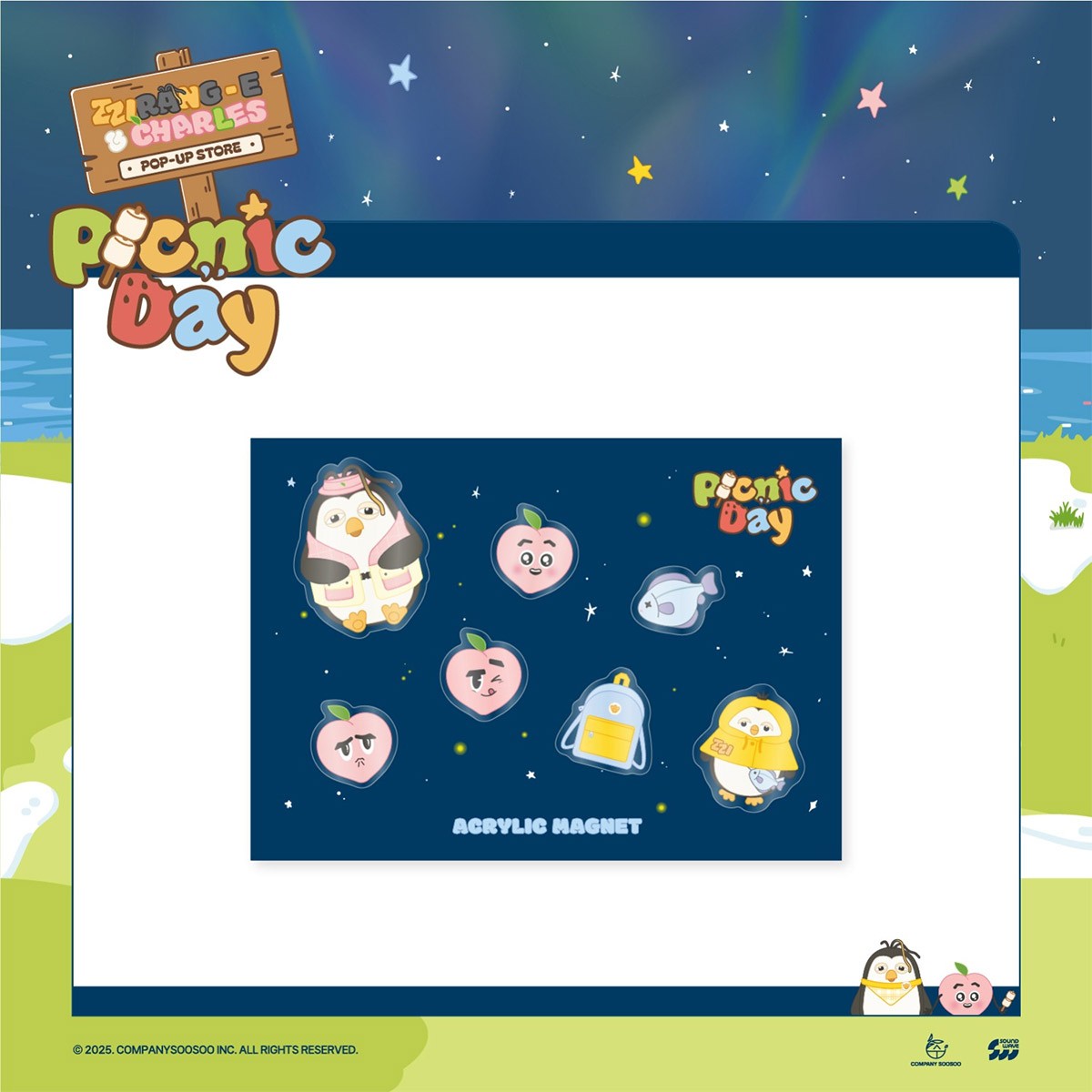 [Pre Order] DOH KYUNG SOO ZZirang-e & Charles Picnic Day Goods - ACRYLIC MAGNET_174129.jpg