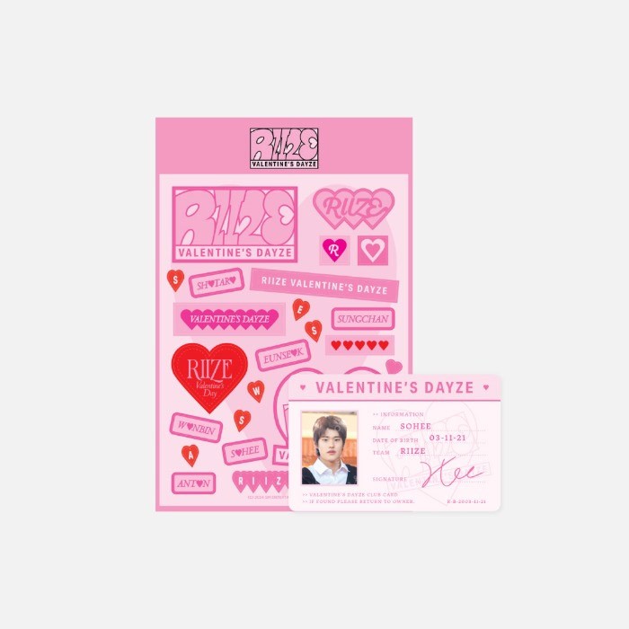 [Pre Order] RIIZE VALENTINE'S DAYZE Goods - REMOVABLE STICKER + ID CARD SET (RANDOM)_154804.jpg