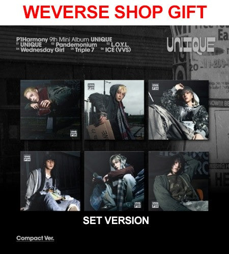 [Weverse Shop Gift][EARLY-BIRD][COMPACT][SET] P1Harmony 9th Mini Album - UNIQUE (SET Ver.) 6CD_186569.jpg