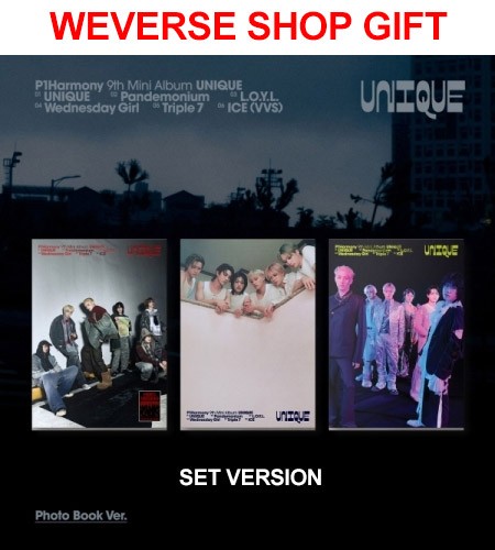 [Weverse Shop Gift][EARLY-BIRD][PHOTOBOOK][SET] P1Harmony 9th Mini Album - UNIQUE (SET Ver.) 3CD_186567.jpg