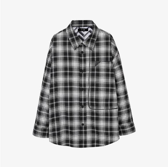 BTS x SYSTEM Collaboration - Back Block Check Shirt - kpoptown.ca