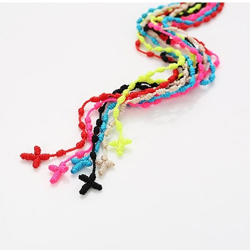 [EX107] EXO Mini Rope Cross Necklace - kpoptown.ca