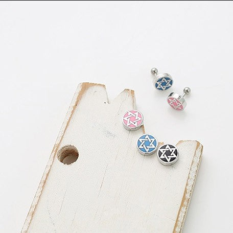 [BP56] BP Circle Six Angles Star Earring - kpoptown.ca