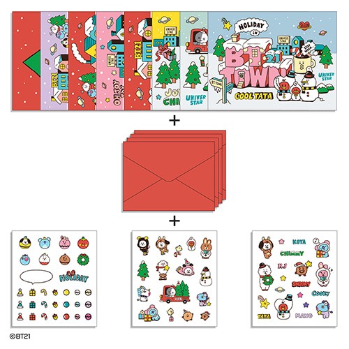 [BT21] BT21 X Monopoly Collaboration - Postcard Set [BT21 Town] - kpoptown.ca