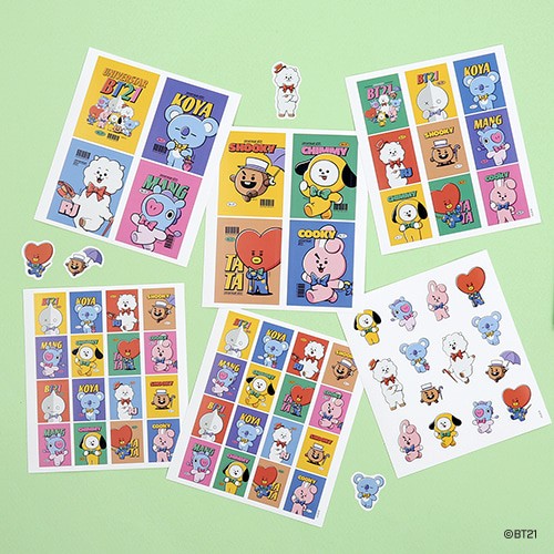 [BT21] BT21 X Monopoly Collaboration - Vintage Sticker Set - kpoptown.ca