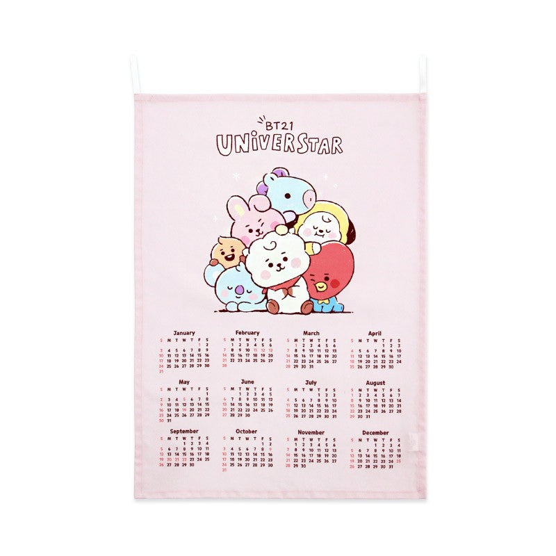 [BT21] BTS Nara Home Deco Collaboration - Sketch Fabric Calendar - kpoptown.ca