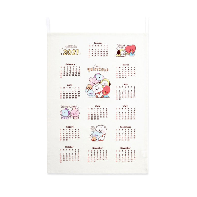 [BT21] BTS Nara Home Deco Collaboration - Sketch Fabric Calendar - kpoptown.ca