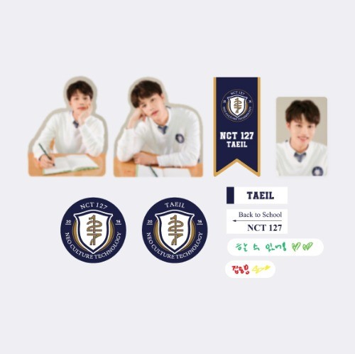 NCT 127 2021 BACK TO SCHOOL KIT - LUGGAGE STICKER + PHOTOCARD SET - kpoptown.ca