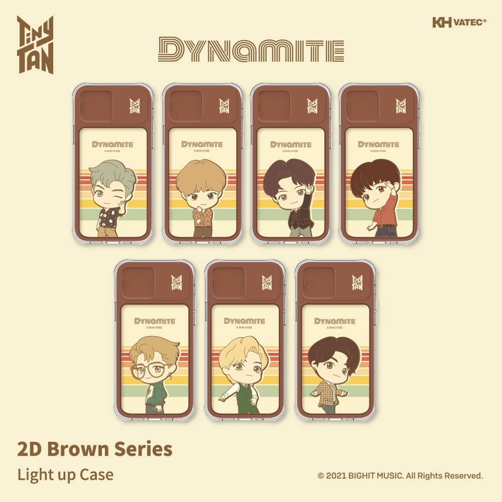 BTS x TinyTAN Goods - Dynamite 2D Brown Series Light Up Case - kpoptown.ca