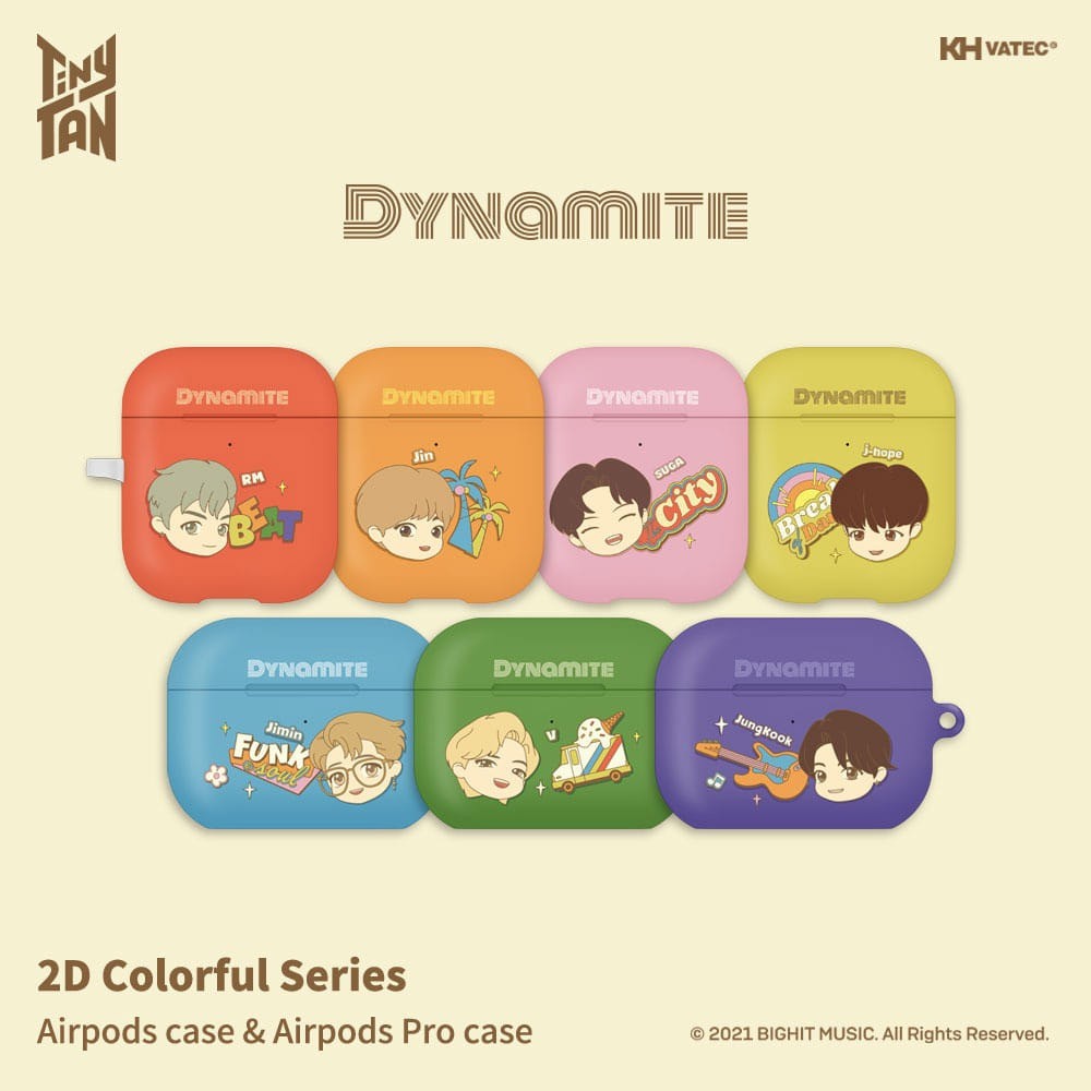 BTS x TinyTAN Goods - Dynamite 2D Colorful Series Airpods Case - kpoptown.ca