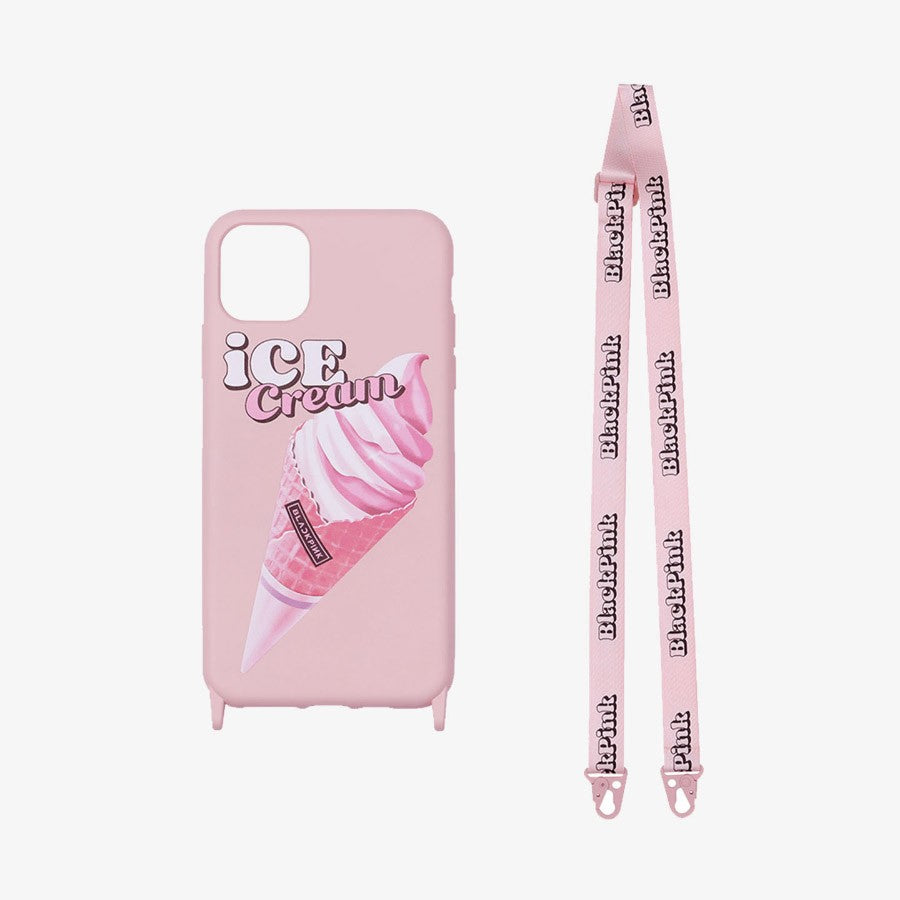 BLACKPINK ICECREAM Goods - LANYARD PHONECASE ICECREAM CONE PINK - kpoptown.ca