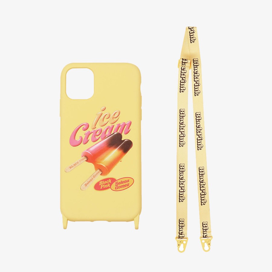 BLACKPINK ICECREAM Goods - LANYARD PHONECASE ICECREAM BAR YELLOW - kpoptown.ca