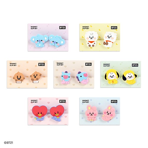 [BT21] BT21 X Monopoly Collaboration - Baby Magnet Clip Set - kpoptown.ca