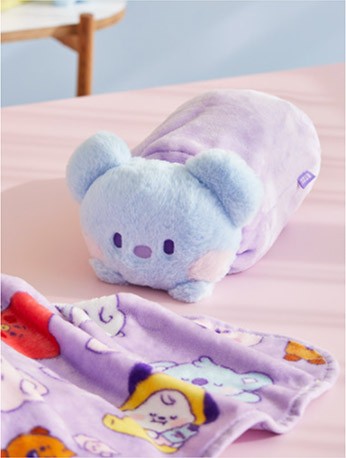 [BT21] BTS Line Friends Collaboration - minini Cushion Blanket - kpoptown.ca