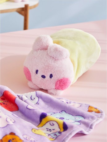 [BT21] BTS Line Friends Collaboration - minini Cushion Blanket - kpoptown.ca