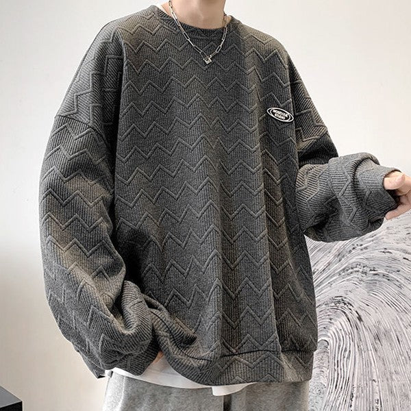 [S529] Beattie Zigzag Ambo Sweatshirt - kpoptown.ca