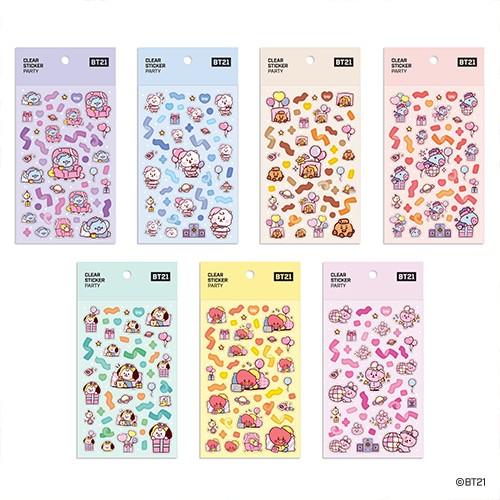 [BT21] BT21 X Monopoly Collaboration - Clear Sticker [Party] - kpoptown.ca