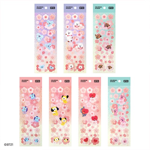 [BT21] BT21 X Monopoly Collaboration - Hologram Sticker [Cherry Blossom] - kpoptown.ca