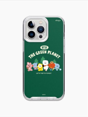 [BT21] BTS Line Friends Collaboration - Green Planet Camping Elago iPhone Case - kpoptown.ca