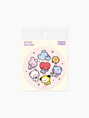 [BT21] BTS Line Friends Collaboration - minini Sticky Gel Pad [Pink] - kpoptown.ca