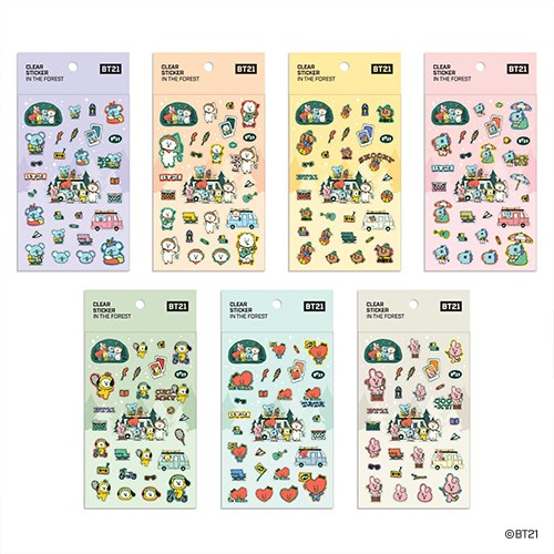 [BT21] BT21 X Monopoly Collaboration - Clear Sticker [In The Forest] - kpoptown.ca