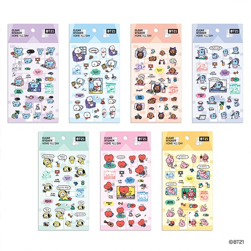 [BT21] BT21 X Monopoly Collaboration - Clear Sticker [Home all day] - kpoptown.ca