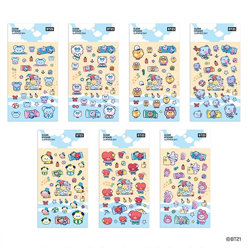 [BT21] BT21 X Monopoly Collaboration - Clear Sticker [Summer Sky] - kpoptown.ca