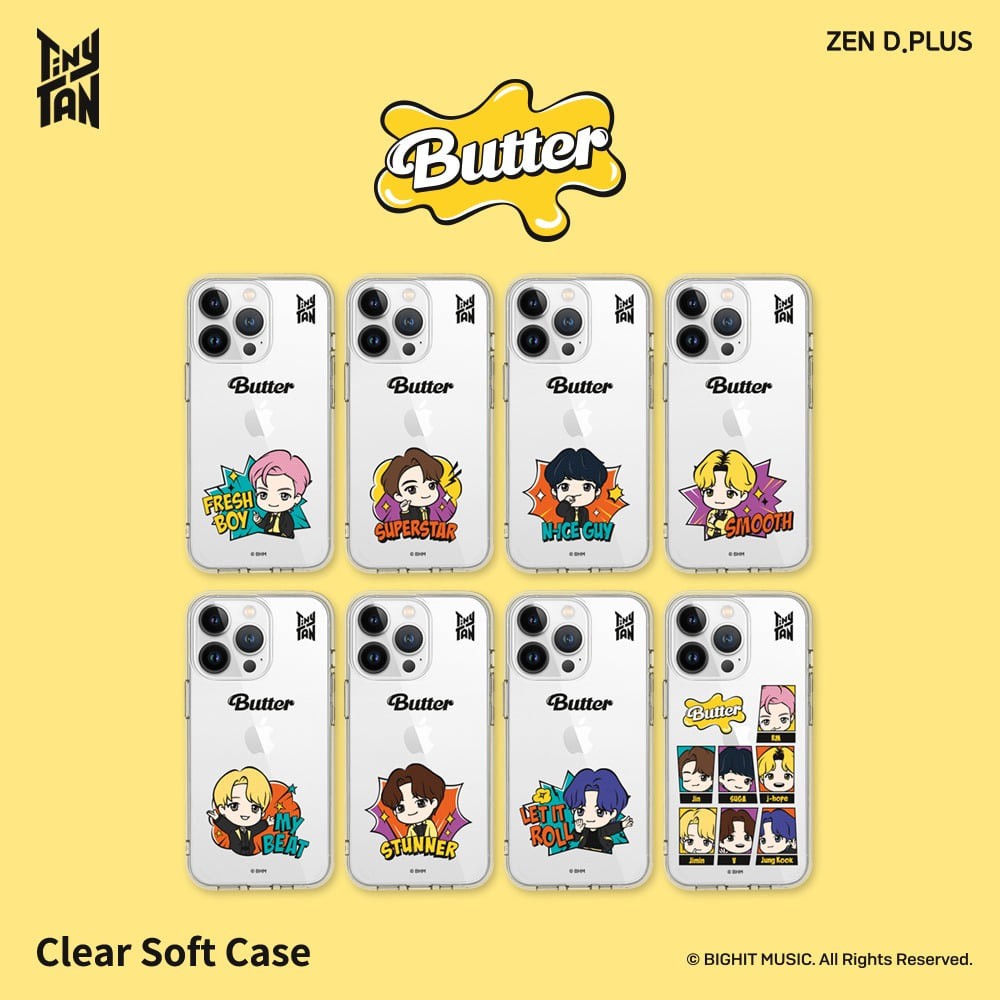 BTS x TinyTAN Butter Goods - Clear Soft Case for iPhone - kpoptown.ca