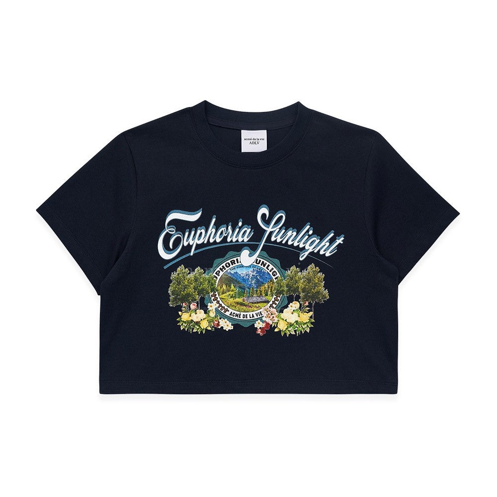 [acmé de la vie x LISA] GREENERY ARTWORK CROP TOP SHORT SLEEVE T-SHIRT - kpoptown.ca