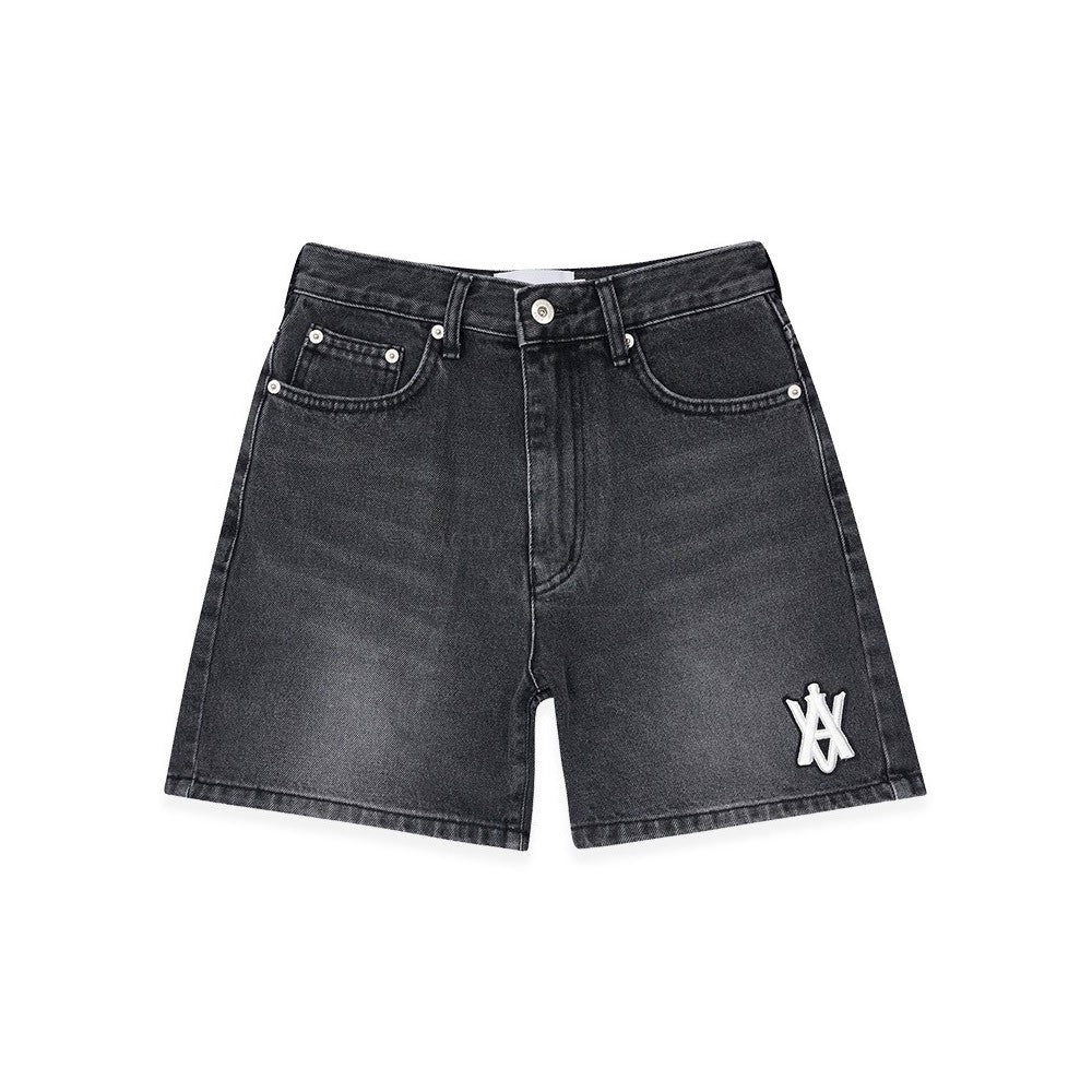 [acmé de la vie x LISA] A LOGO EMBLEM PATCH DENIM SHORT PANTS - kpoptown.ca