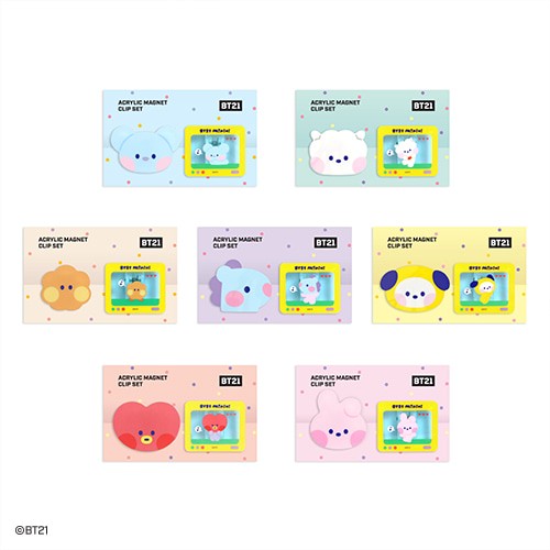 [BT21] BT21 X Monopoly Collaboration - minini Acrylic Magnet Clip Set - kpoptown.ca