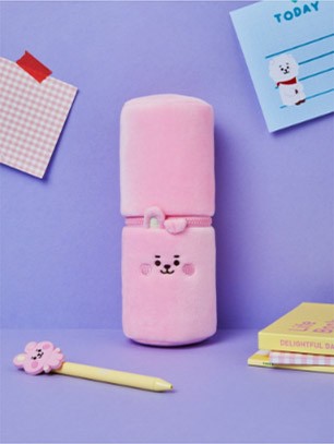 [BT21] BTS Line Friends Collaboration - Baby Study With Me Face Pencil Case - kpoptown.ca