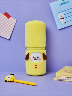 [BT21] BTS Line Friends Collaboration - Baby Study With Me Face Pencil Case - kpoptown.ca