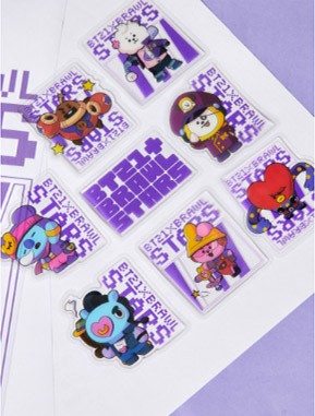 BT21 x Brawl Stars Collaboration Goods - Epoxy Sticker Pack - kpoptown.ca