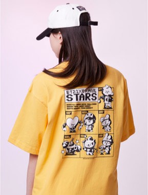 BT21 x Brawl Stars Collaboration Goods - Yellow T-Shirt - kpoptown.ca