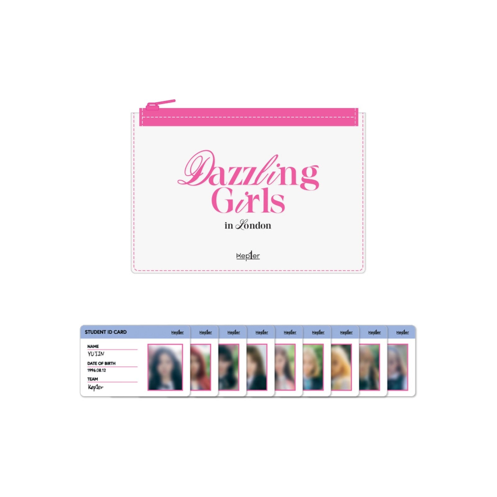 Kep1er Dazzling Girls in London Goods - PVC MINI POUCH & ID CARD SET - kpoptown.ca