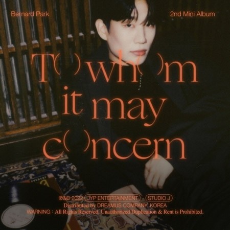 Bernard Park 2nd Mini Album - To whom it may concern CD - kpoptown.ca