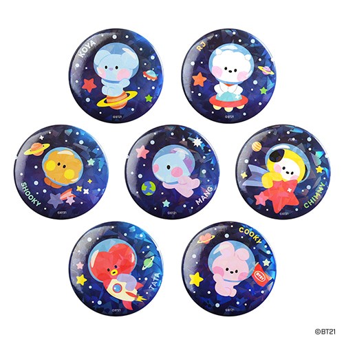 [BT21] BT21 X Monopoly Collaboration - SPACE Can Badge - kpoptown.ca