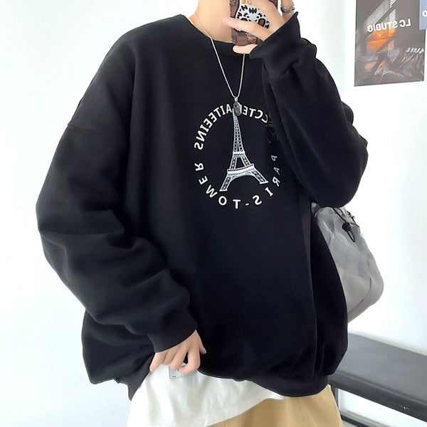 [S549] Paris Tower Leathering Sweatshirt - kpoptown.ca