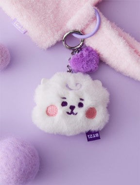 [BT21] BTS Line Friends Collaboration - Baby Flat Fur Face Bag Charm Doll - kpoptown.ca