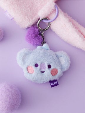 [BT21] BTS Line Friends Collaboration - Baby Flat Fur Face Bag Charm Doll - kpoptown.ca